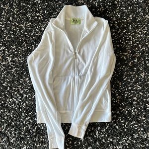 Juicy Couture white zip-up jacket.